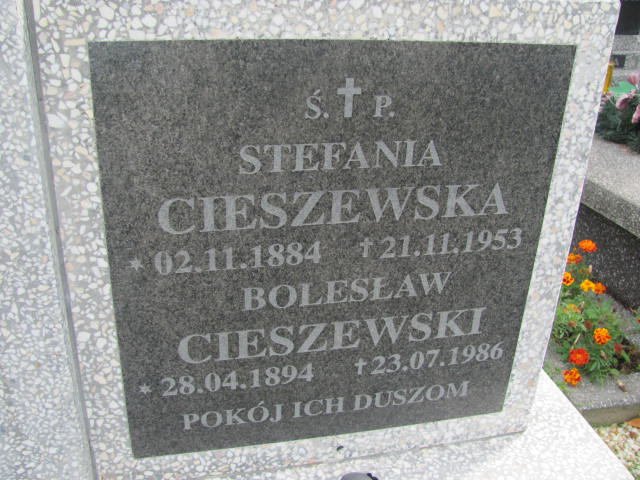 Stefania Cieszewska 1884 Elbląg - Grobonet - Wyszukiwarka osób pochowanych