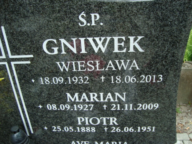 Marian Gniwek 1927 Elbląg - Grobonet - Wyszukiwarka osób pochowanych