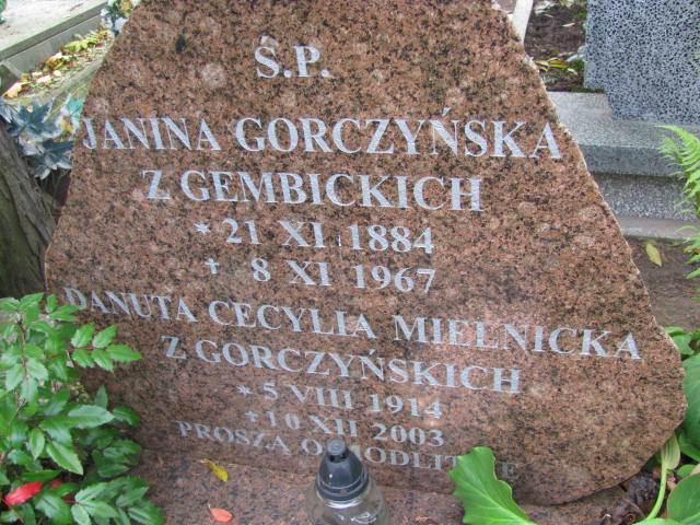 Janina Gorczyńska 1884 Elbląg - Grobonet - Wyszukiwarka osób pochowanych