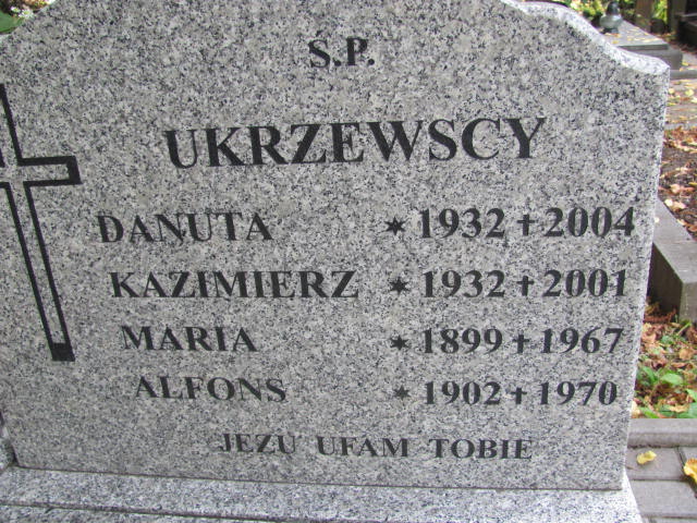 Alfons Ukrzewski 1902 Elbląg - Grobonet - Wyszukiwarka osób pochowanych