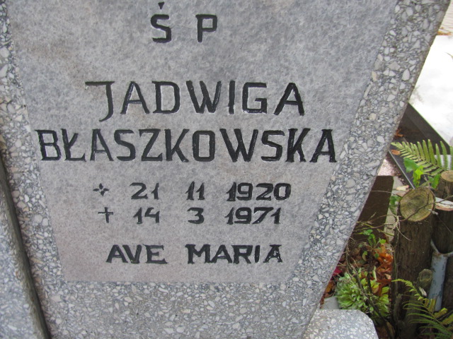 Jadwiga Błaszkowska 1920 Elbląg - Grobonet - Wyszukiwarka osób pochowanych