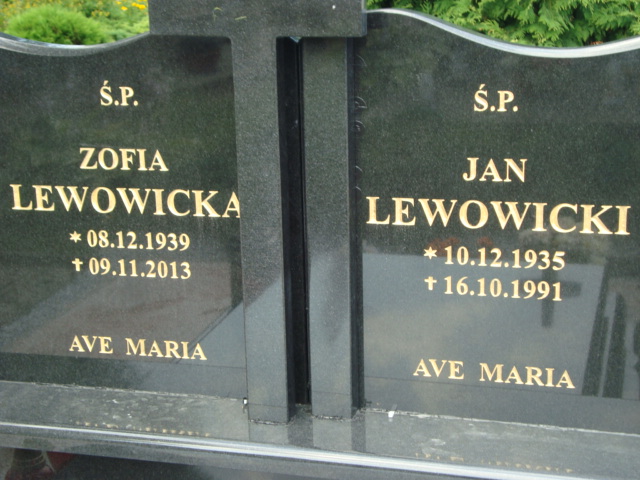 Zofia Lewowicka 1939 Elbląg - Grobonet - Wyszukiwarka osób pochowanych